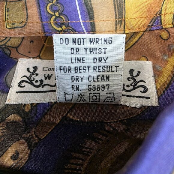 Whistles Silk Blouse Equestrian Medium Button-Up Vintage Deadstock 1980s Retro - Picture 3 of 10